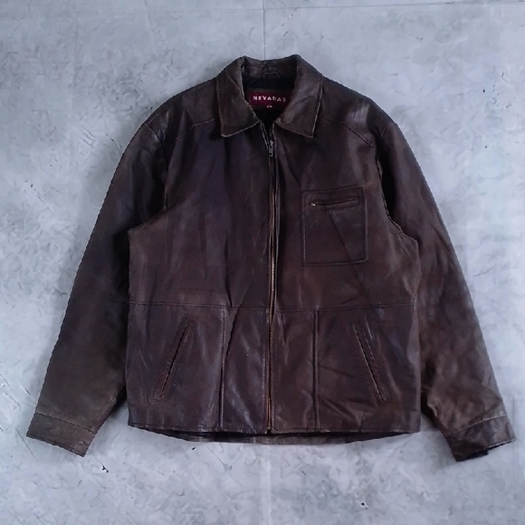 Vintage Other - Vintage 90s NEVADA Brown Leather Jacket for Men